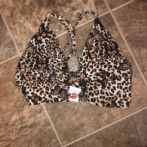 Butterfly Halter Cross Crop Top